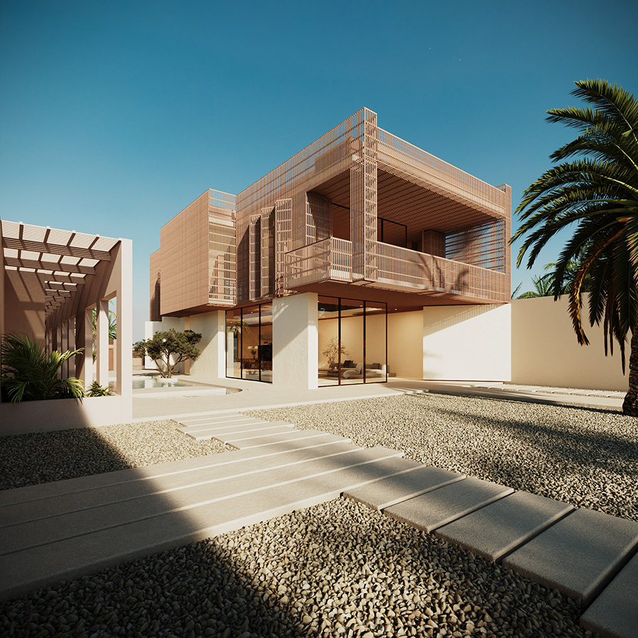 A Semi-Transparent Box Villa