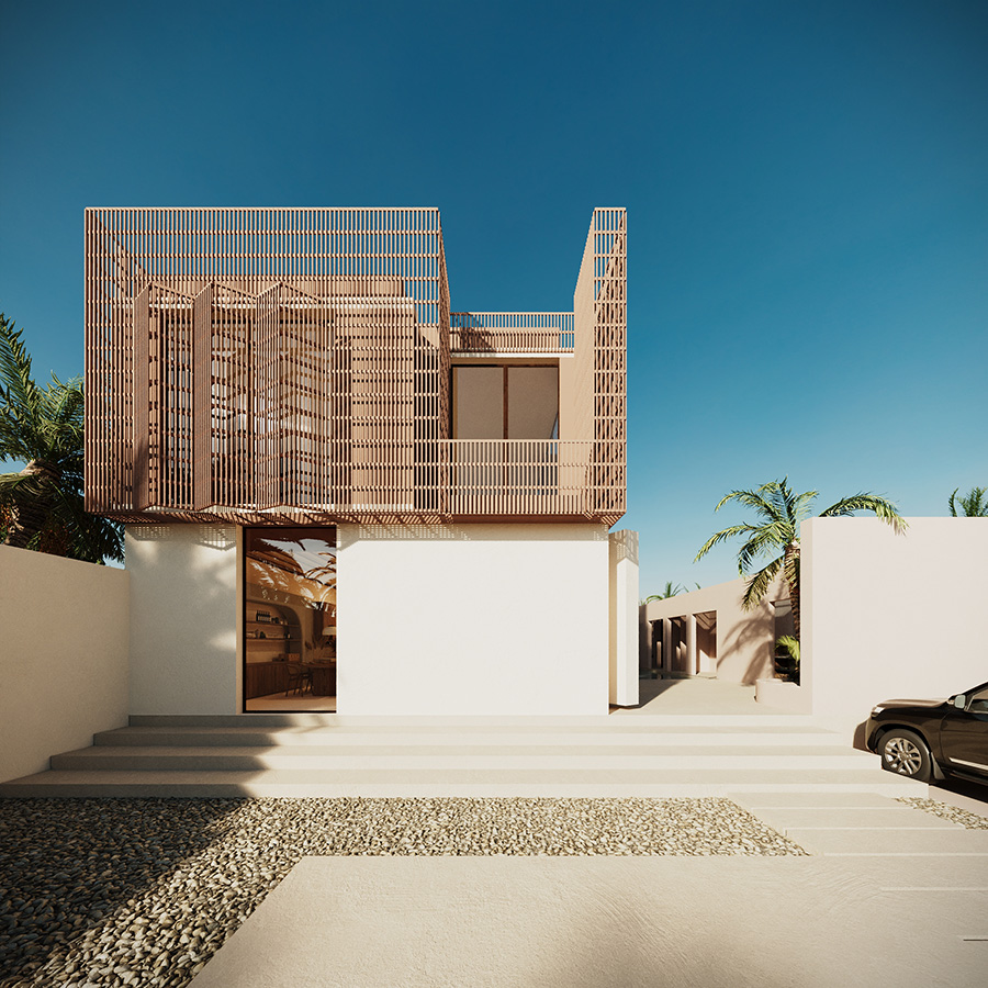 A Semi-Transparent Box Villa